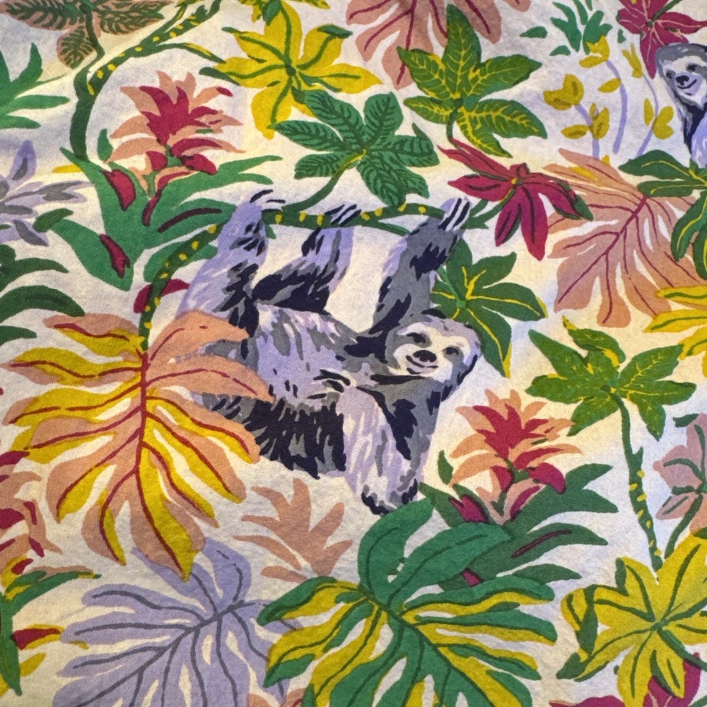 Printfresh Jungle Sloth Pajama Set - Green and Pink